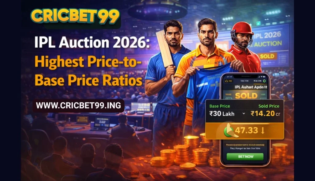 Cricbet99 IPL Auction 2026 Highest Price-to-Base Price Ratios