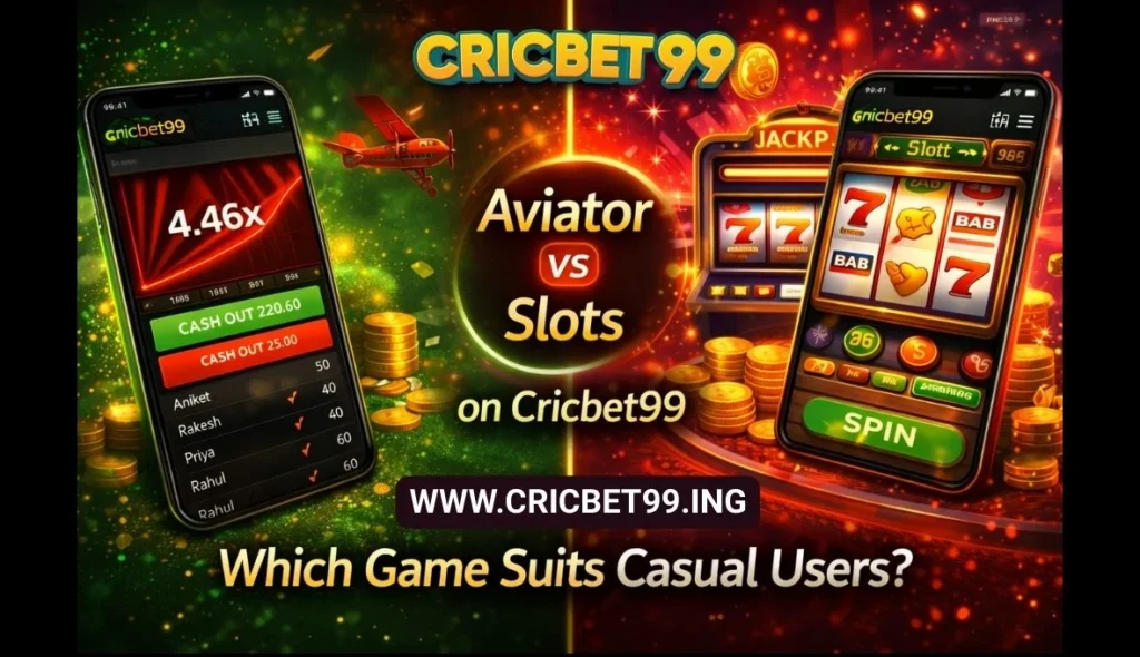 Aviator vs Slots on Cricbet99, Which Game Suits Casual Users